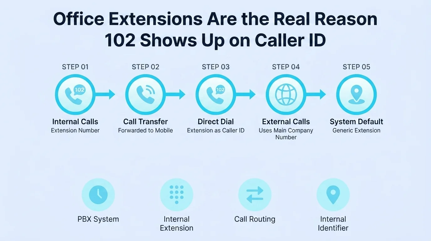 Office Extensions Are the Real Reason 102 Shows Up on Caller ID
