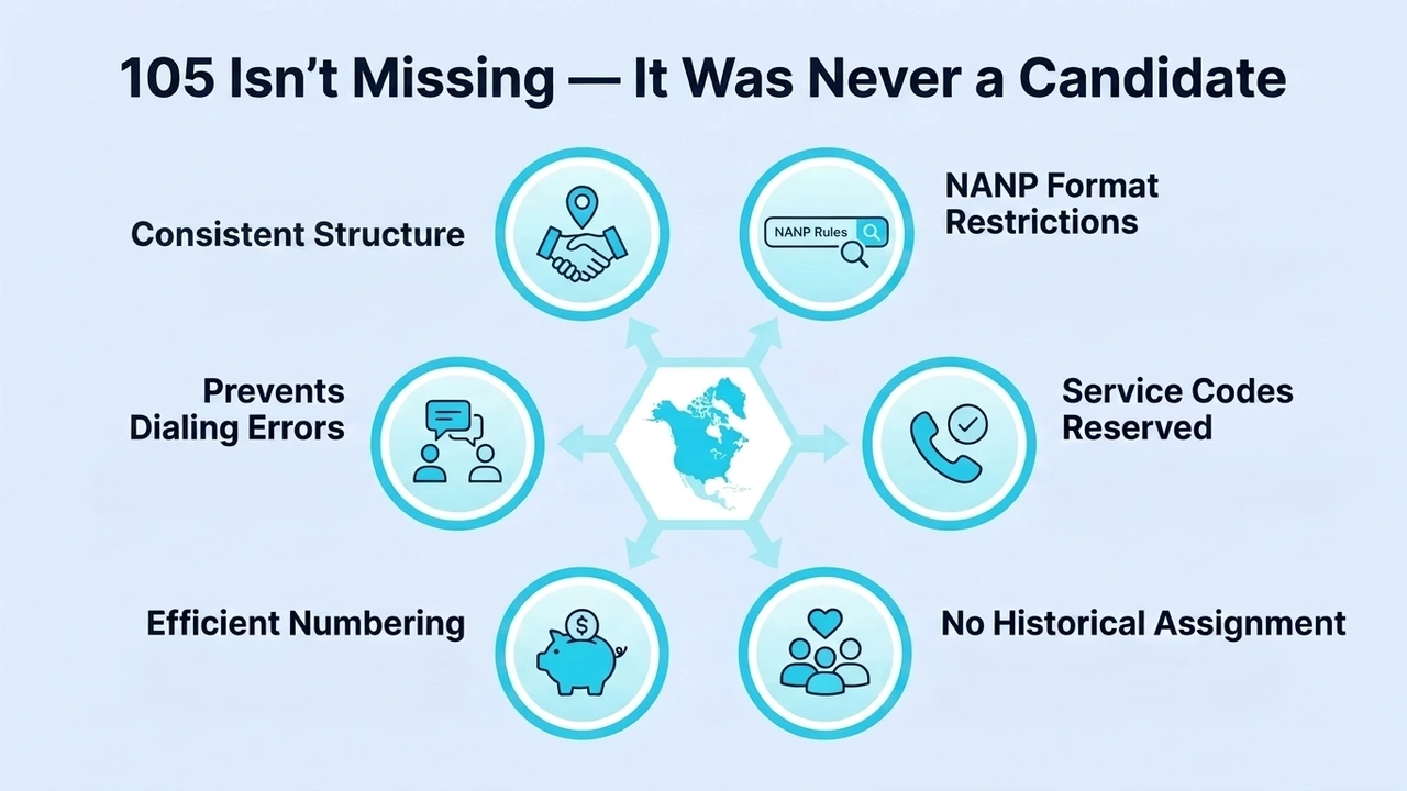 105 Isn't Missing — It Was Never a Candidate
