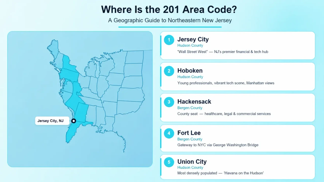 201 Area Code Coverage Across Northeast New Jersey