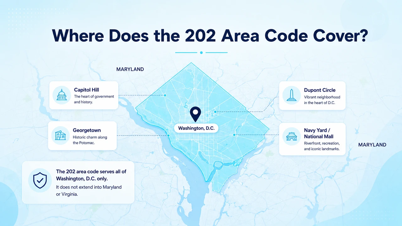 Diagram explaining how the 771 overlay shares the 202 numbering territory