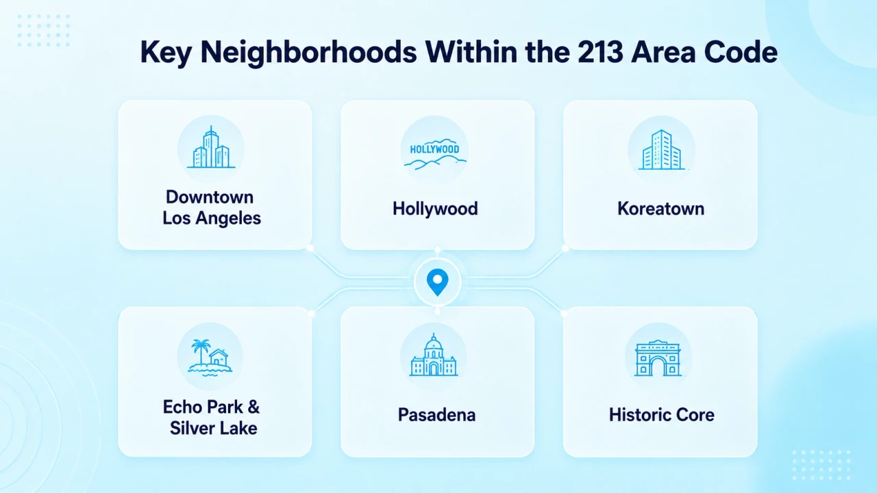 Key Neighborhoods Map for Downtown and Central Los Angeles