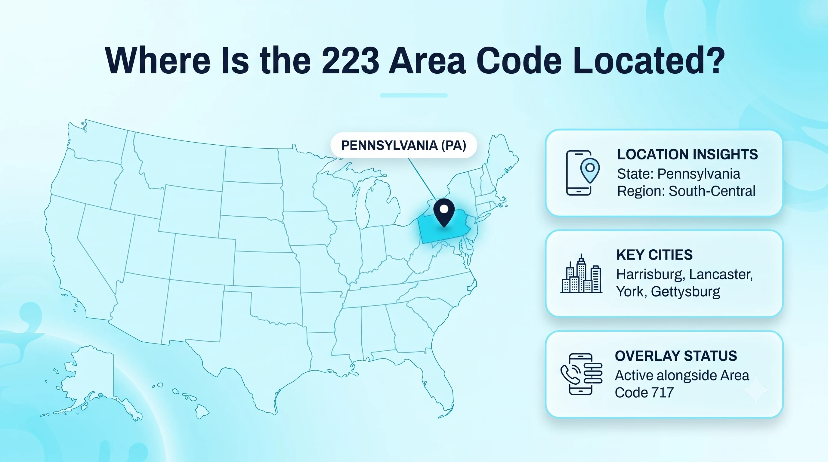 Summary graphic covering south-central Pennsylvania's overlay numbering details