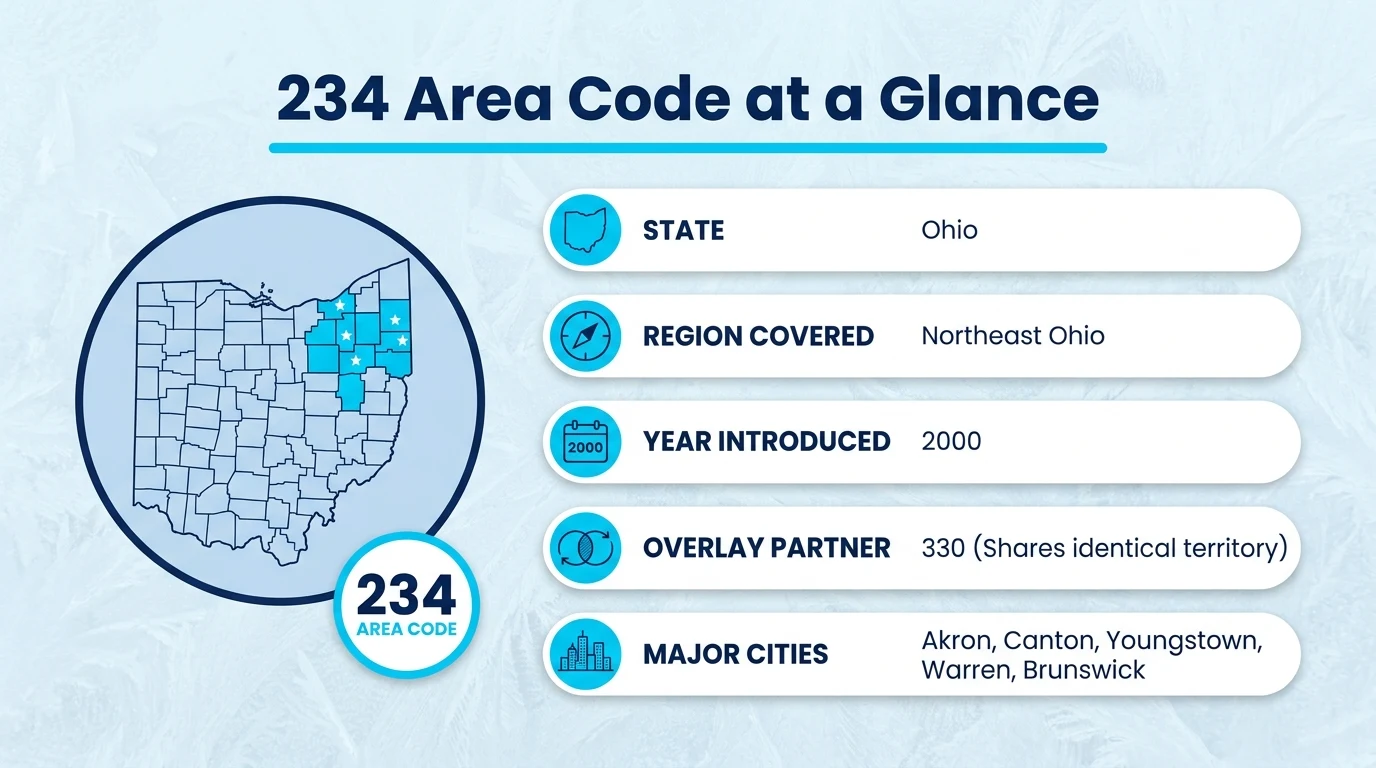 Timeline graphic tracing northeast Ohio's overlay numbering rollout