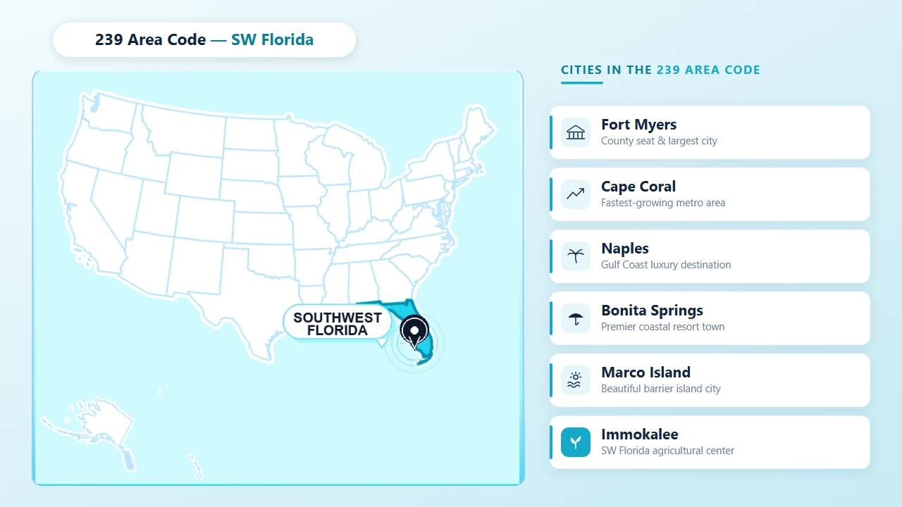 Geographic Map of Key Cities in Southwest Florida