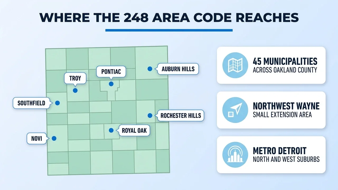 Where The 248 Area Code Reaches