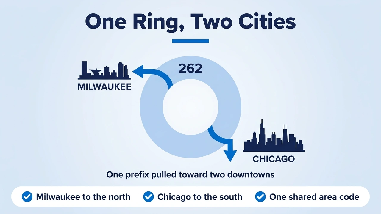 One Ring, Two Cities — Southeastern Wisconsin pulled between the Milwaukee and Chicago metros under one shared area code