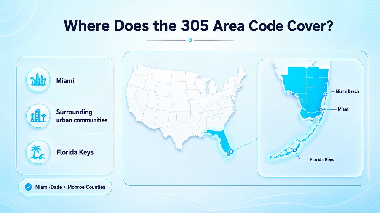 Eastern Time zone chart for the Miami calling region