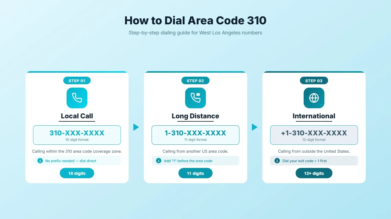 How to Dial Local Long Distance and International Using 310