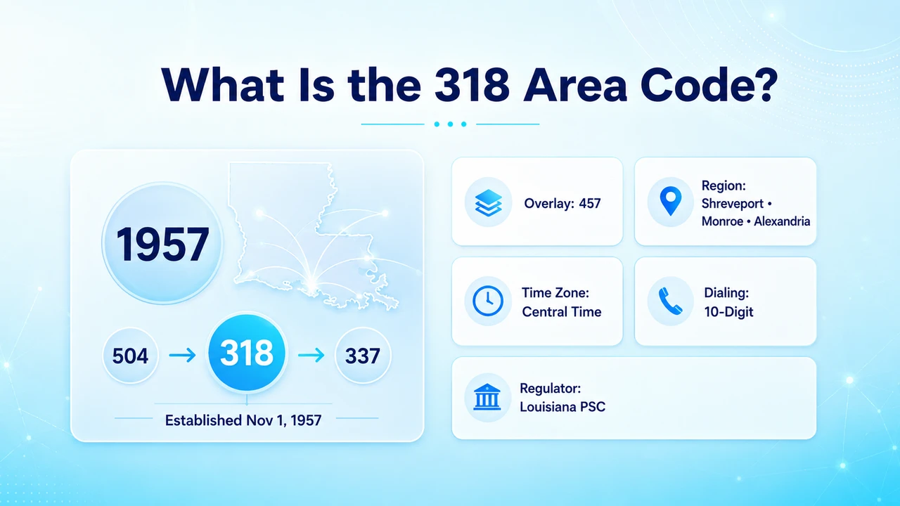 Overview of the 318 area code's origin and coverage
