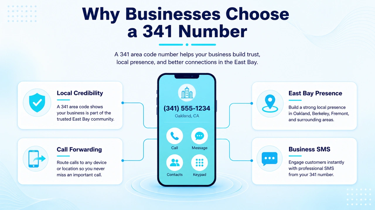 Illustration of an East Bay business using a local phone line