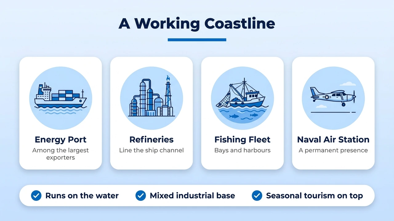 A Working Coastline — the port and energy economy behind the 361 area code
