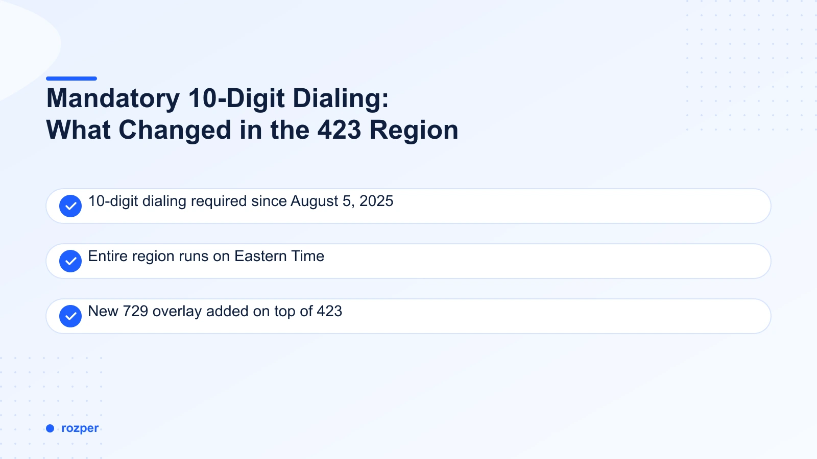 Mandatory 10-Digit Dialing: What Changed in the 423 Region — phone screen showing the required 10-digit dialing format across the 423 and 729 overlay zone