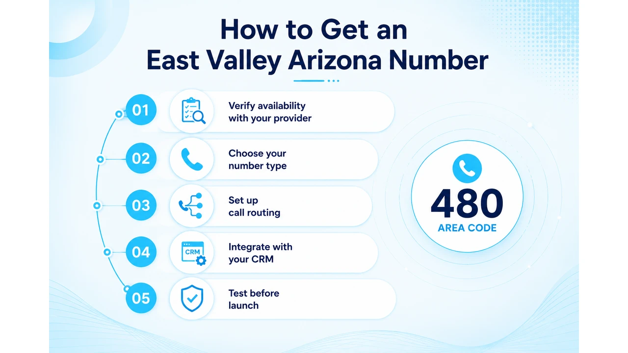 Step-by-step setup process for a Scottsdale-Mesa-Tempe virtual phone number