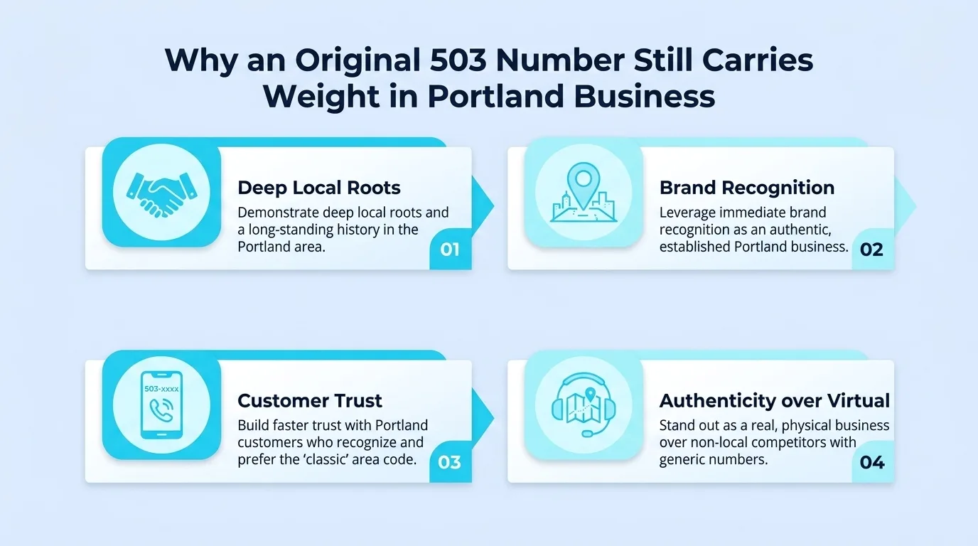 Why an Original 503 Number Still Carries Weight in Portland Business — four reasons covering deep local roots, brand recognition, customer trust, and authenticity over virtual competitors