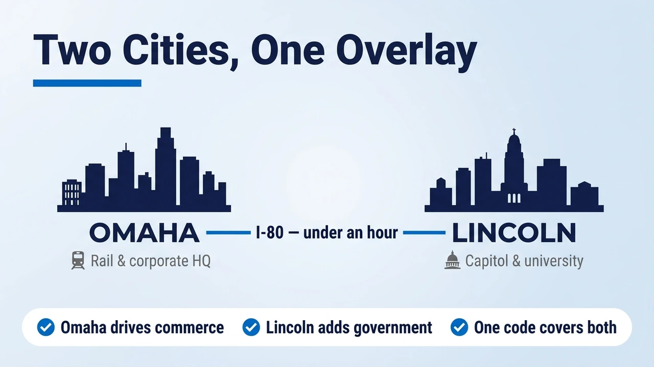 Two Cities, One Overlay — Omaha and Lincoln, the two cities sharing the 531 area code