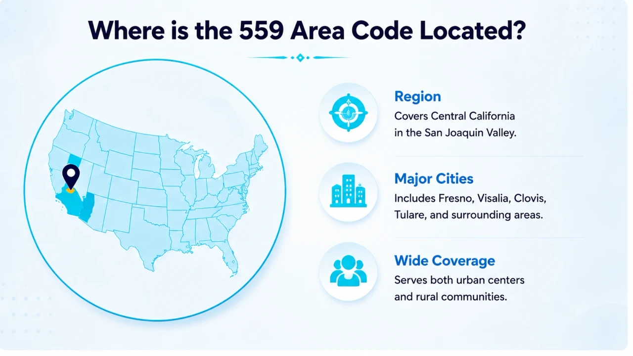 559 Area Code Location Map in California San Joaquin Valley