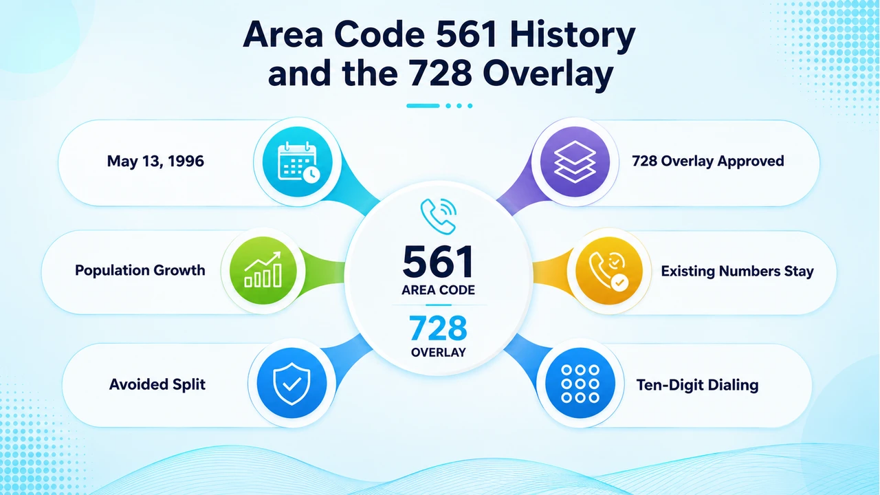 Timeline showing the 561 split from 407 and the 728 overlay