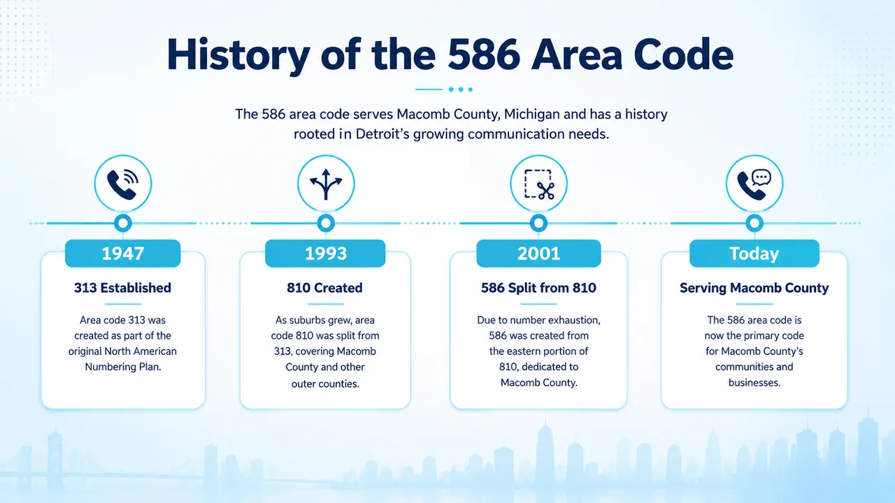 Timeline of Macomb County's telephone code history