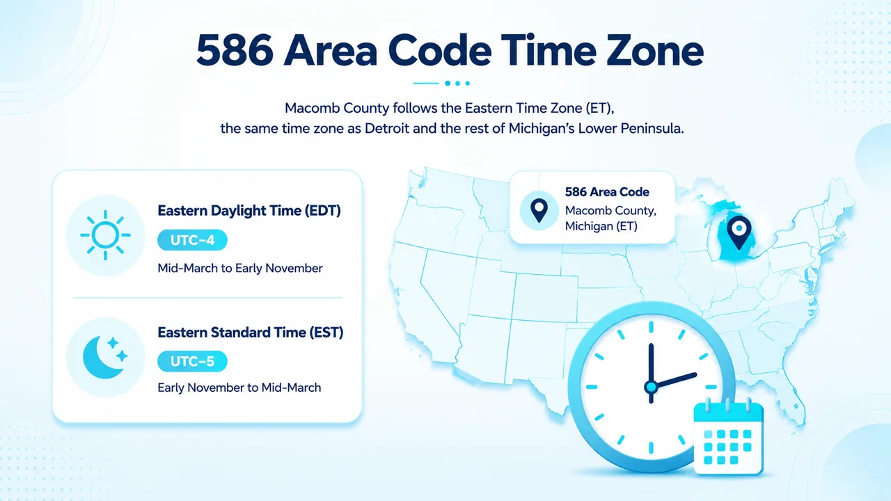 586 Area Code Time Zone