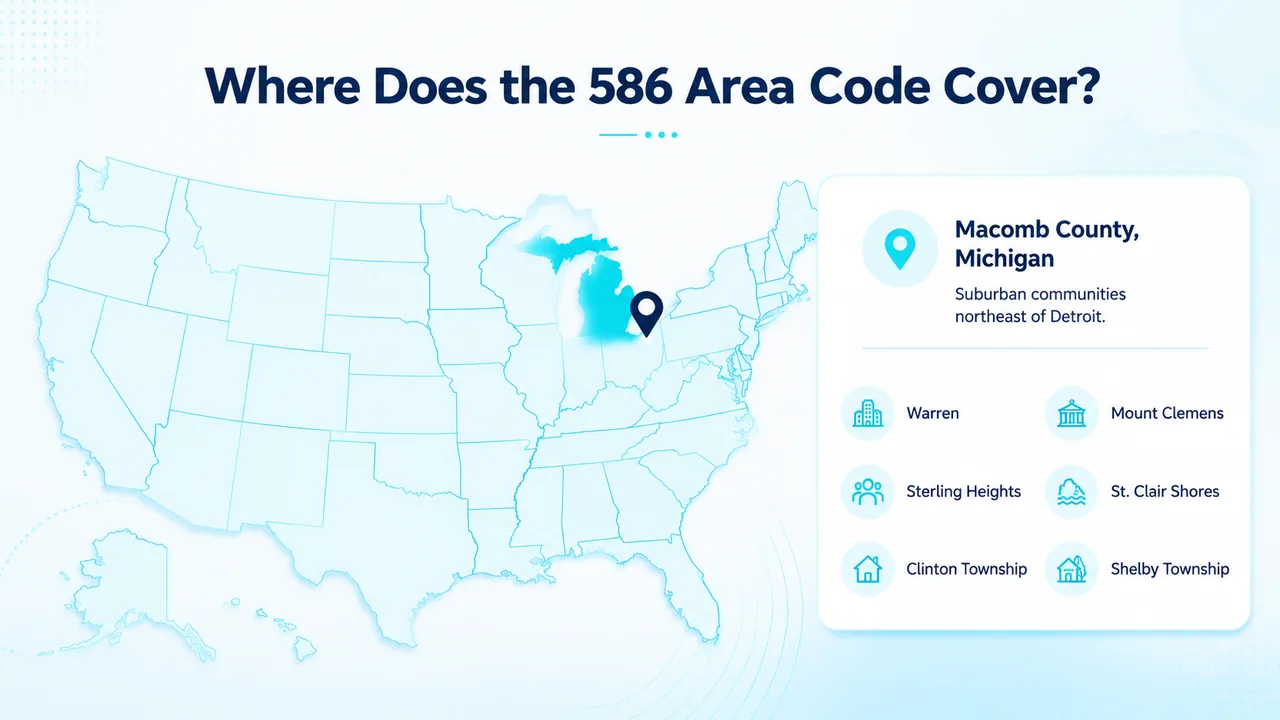 Where Does the 586 Area Code Cover
