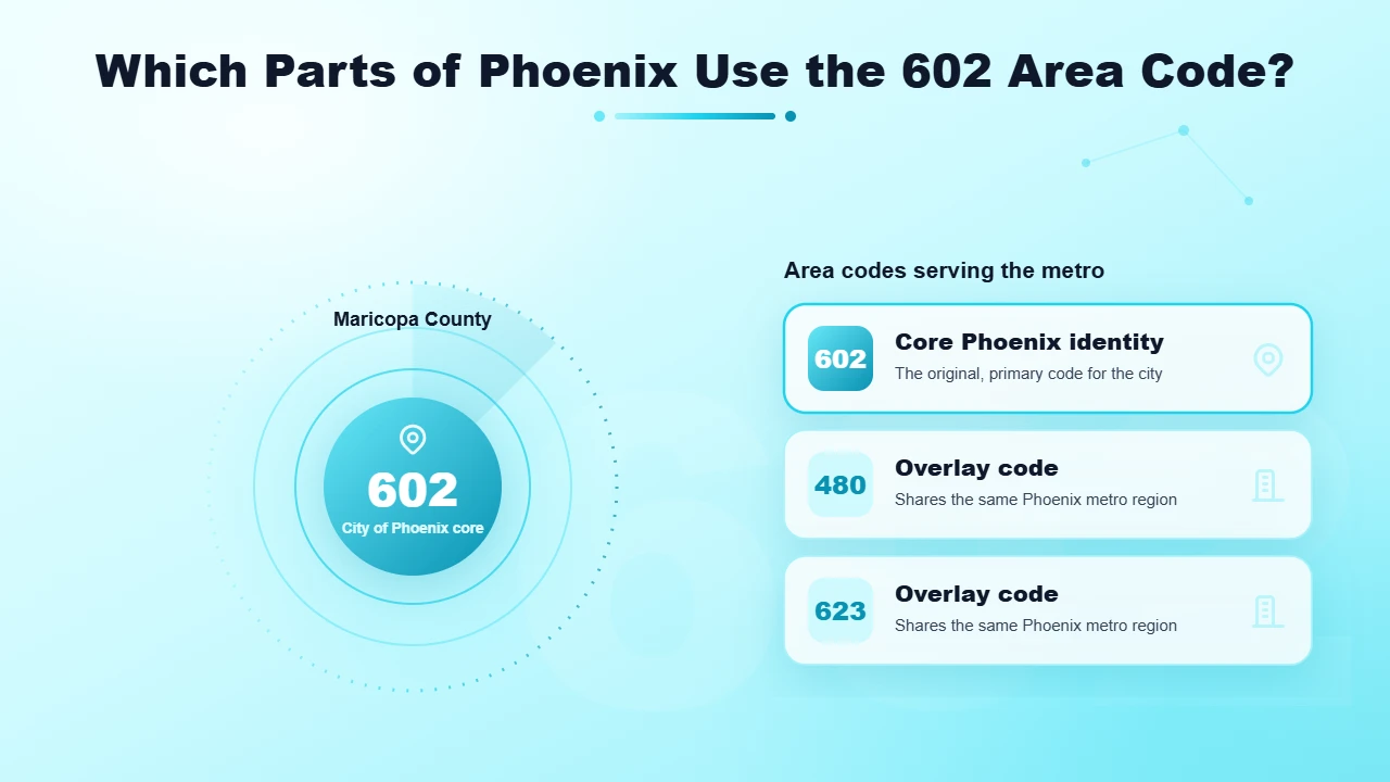 602 Area Code Coverage and Overlay Map Across Phoenix Arizona