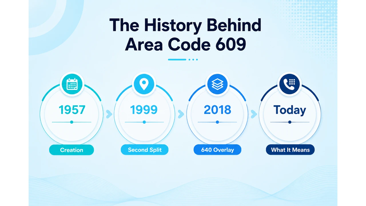 Timeline of the 609 area code's split from 201 and the 640 overlay