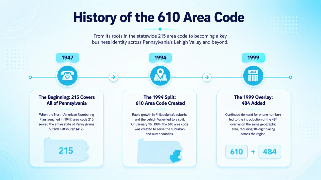 Timeline of the Lehigh Valley's telephone code history