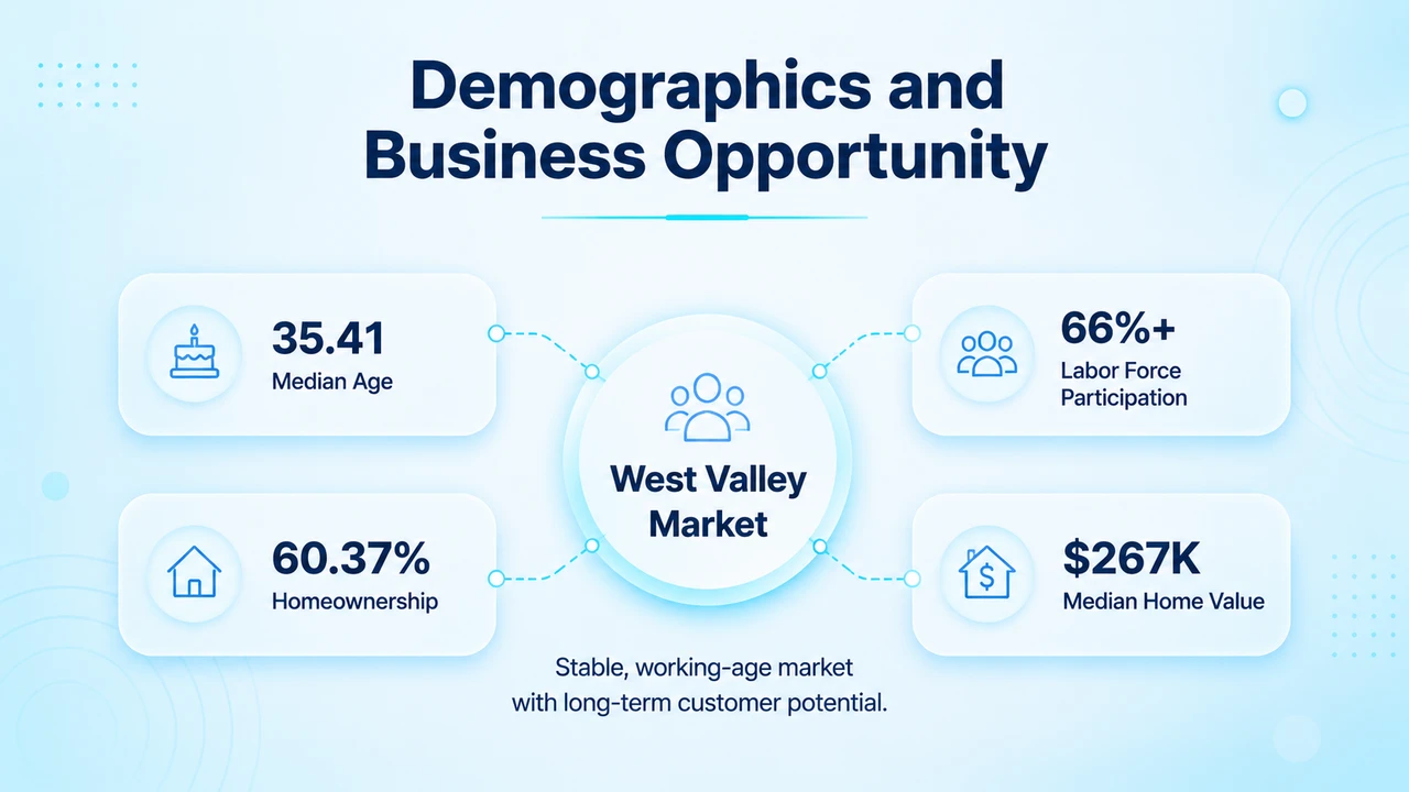 Illustration of a local business connecting with West Valley customers by phone