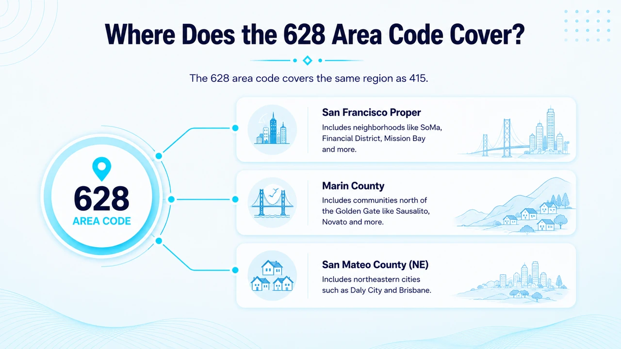 Where Does the 628 Area Code Cover