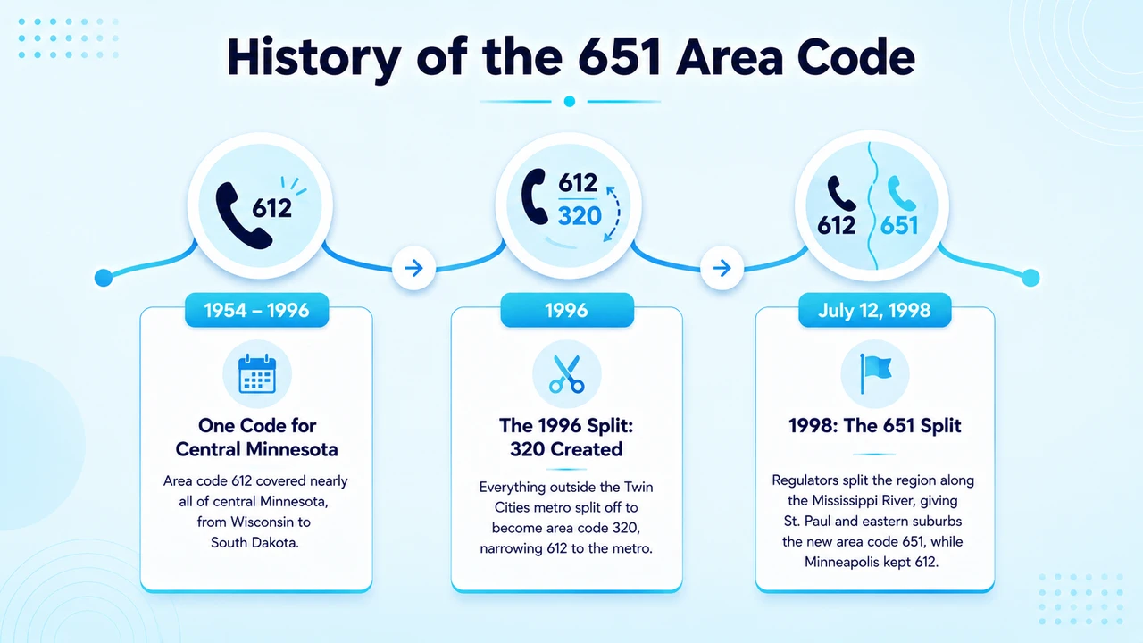 Timeline of St. Paul's telephone numbering changes