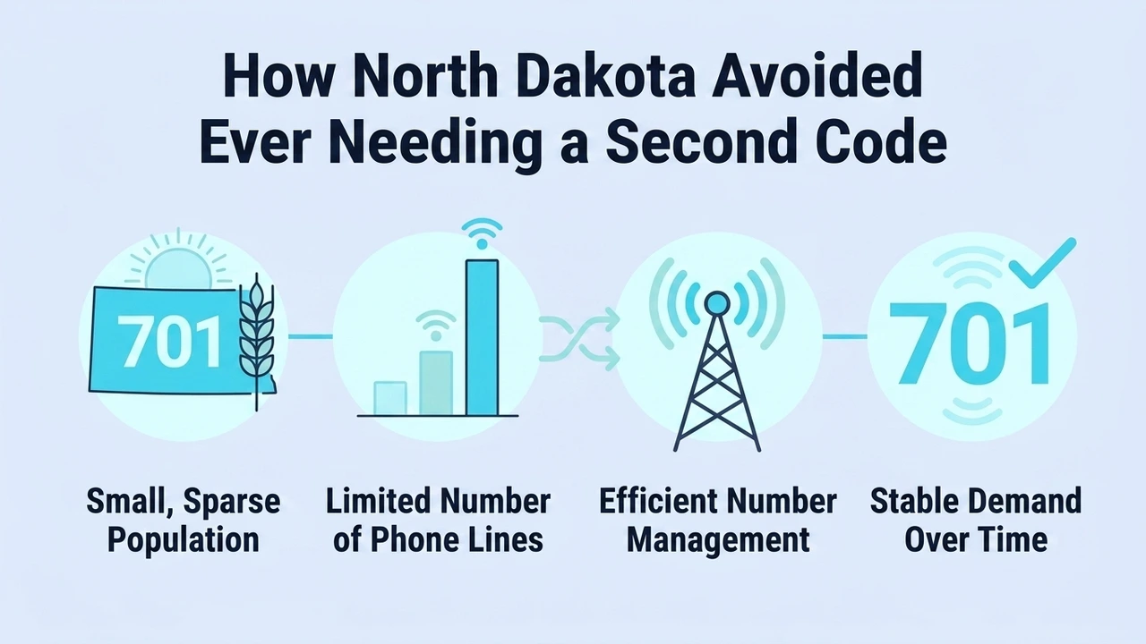 How North Dakota Avoided Ever Needing a Second Code — four factors: small sparse population, limited number of phone lines, efficient number management, and stable demand over time