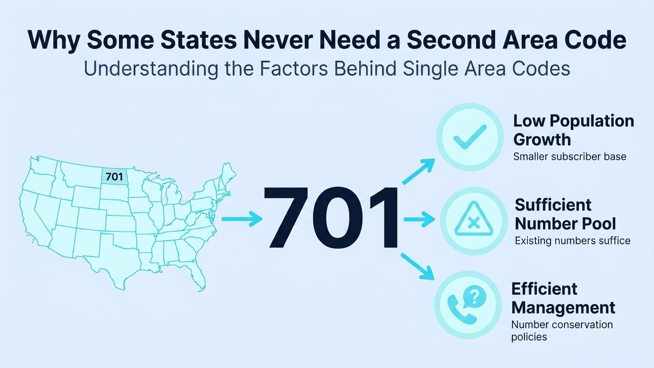 Why Some States Never Need a Second Area Code — three factors: low population growth, sufficient number pool, and efficient management