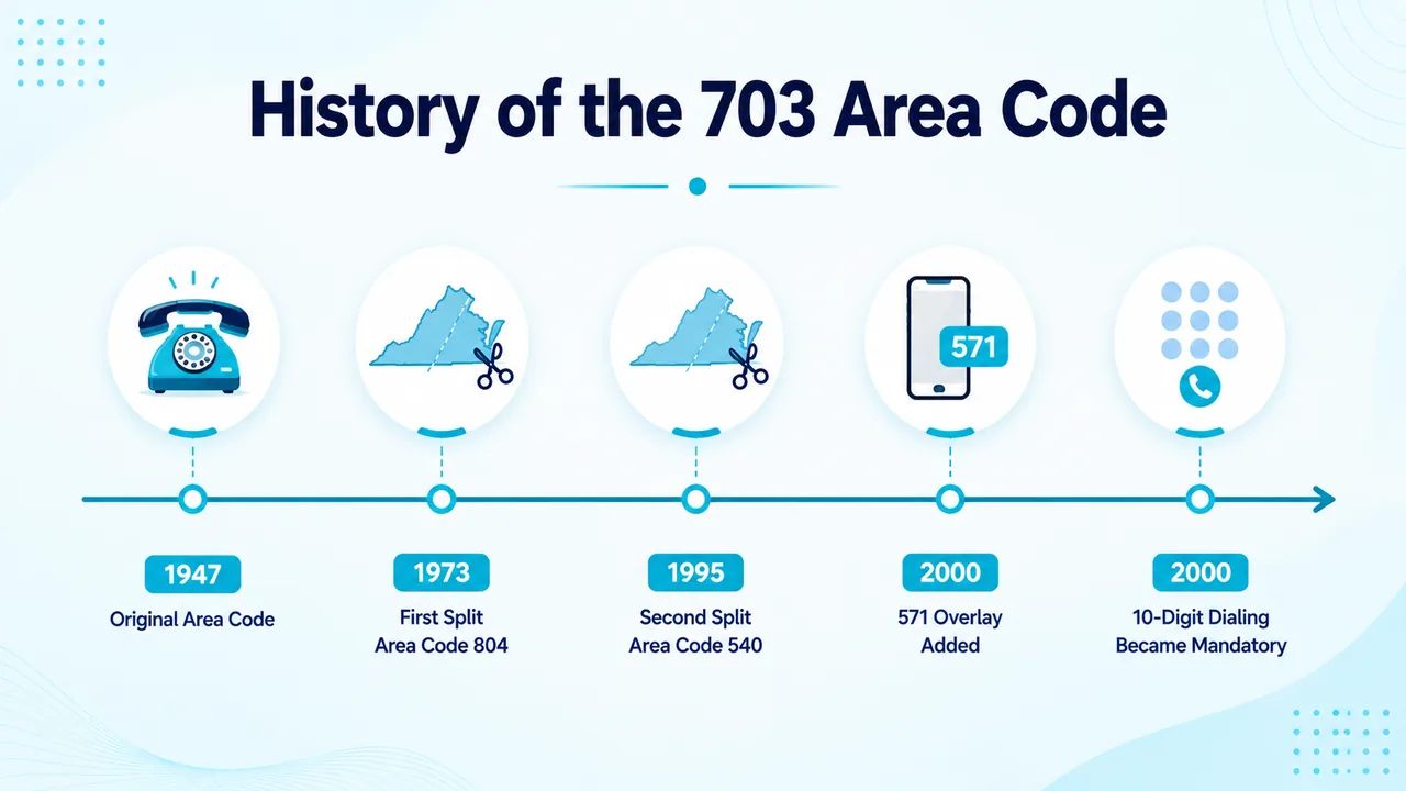 Timeline of Northern Virginia's telephone numbering changes