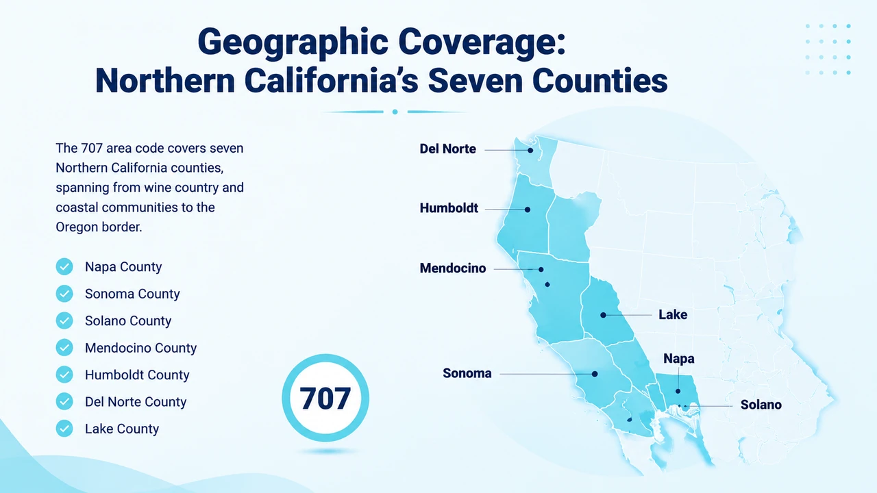 Geographic coverage of the seven 707 counties