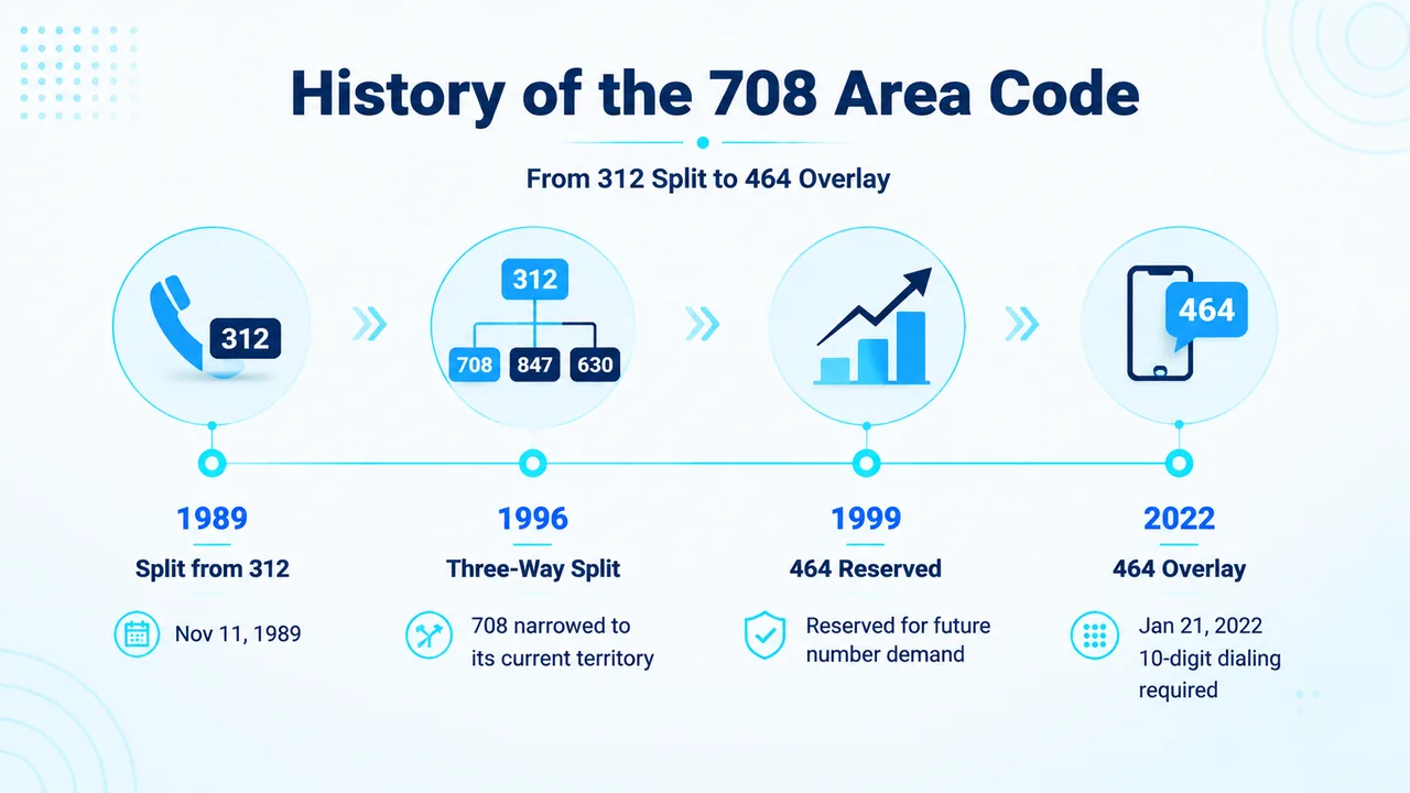 Timeline of Chicago suburban telephone numbering changes