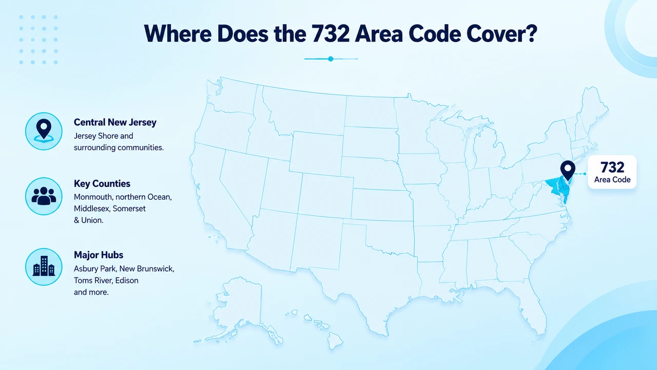 Where Does the 732 Area Code Cover