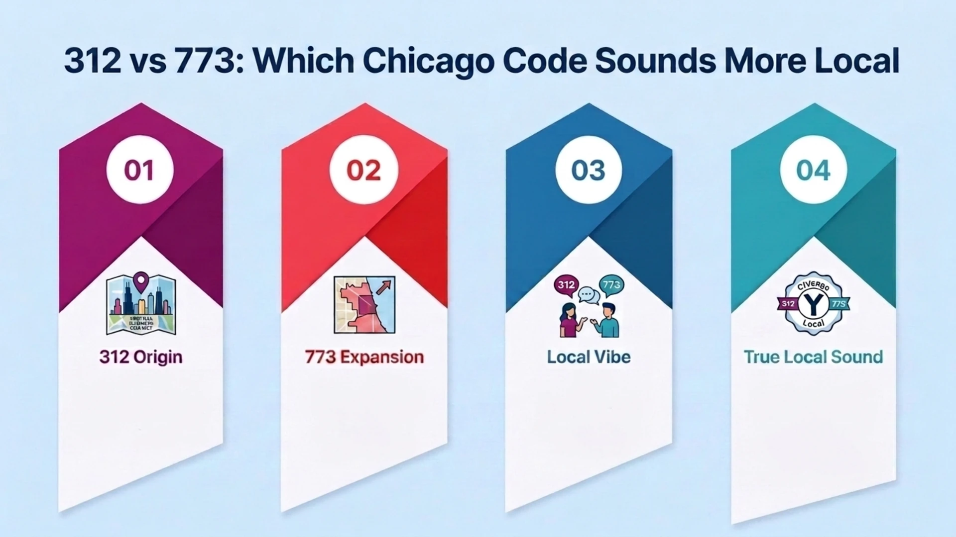312 vs 773: Which Chicago Code Sounds More Local — four points covering the 312 origin, the 773 expansion, local vibe, and true local sound