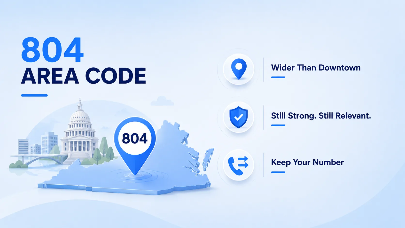 Wider Than Downtown — clearing up misconceptions about the 804 area code, which stretches well beyond downtown Richmond