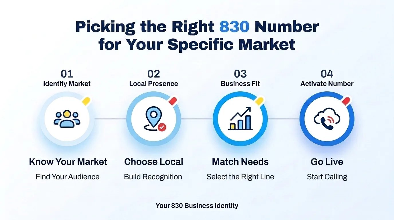 Picking the Right 830 Number for Your Specific Market — four-step process: know your market, choose local, match needs, go live