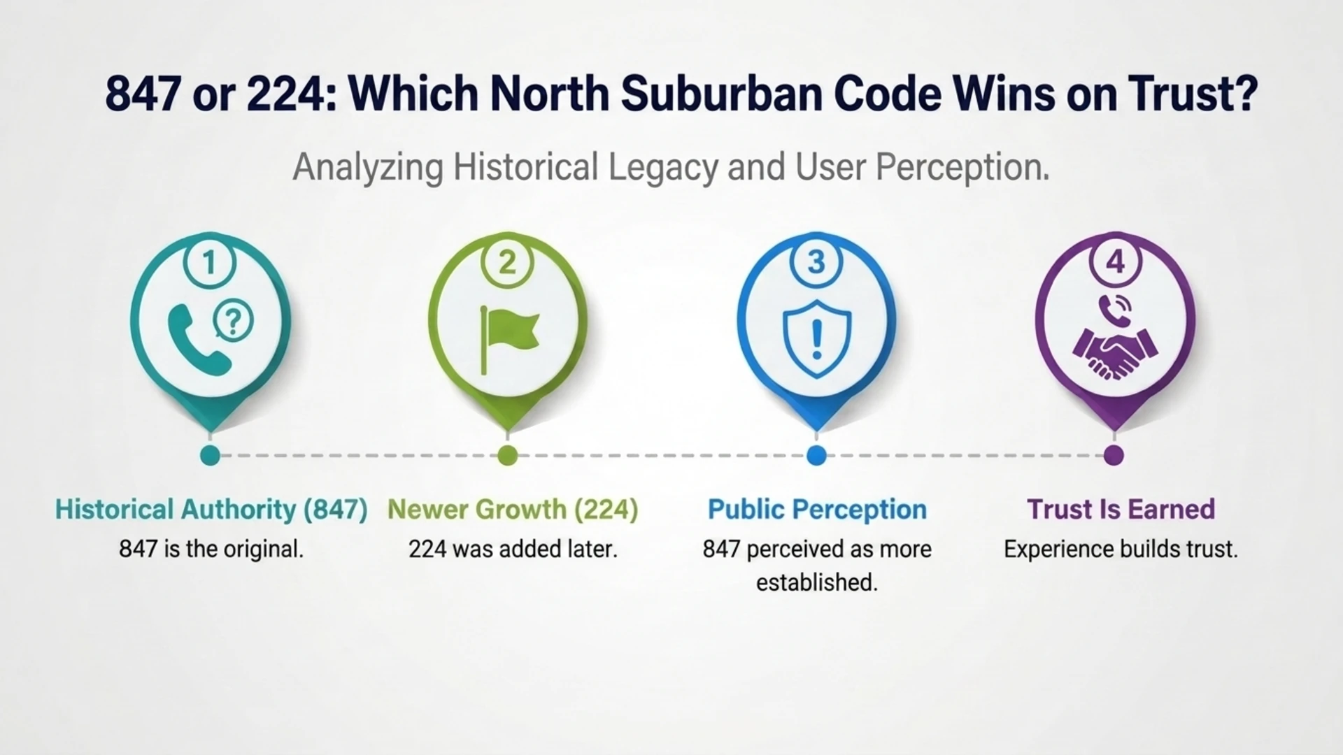 847 or 224: Which North Suburban Code Wins on Trust? — analyzing historical legacy and user perception, covering historical authority, newer growth, public perception, and trust is earned