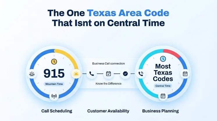 The One Texas Area Code That Isn't on Central Time — 915 on Mountain Time compared to most Texas codes on Central Time