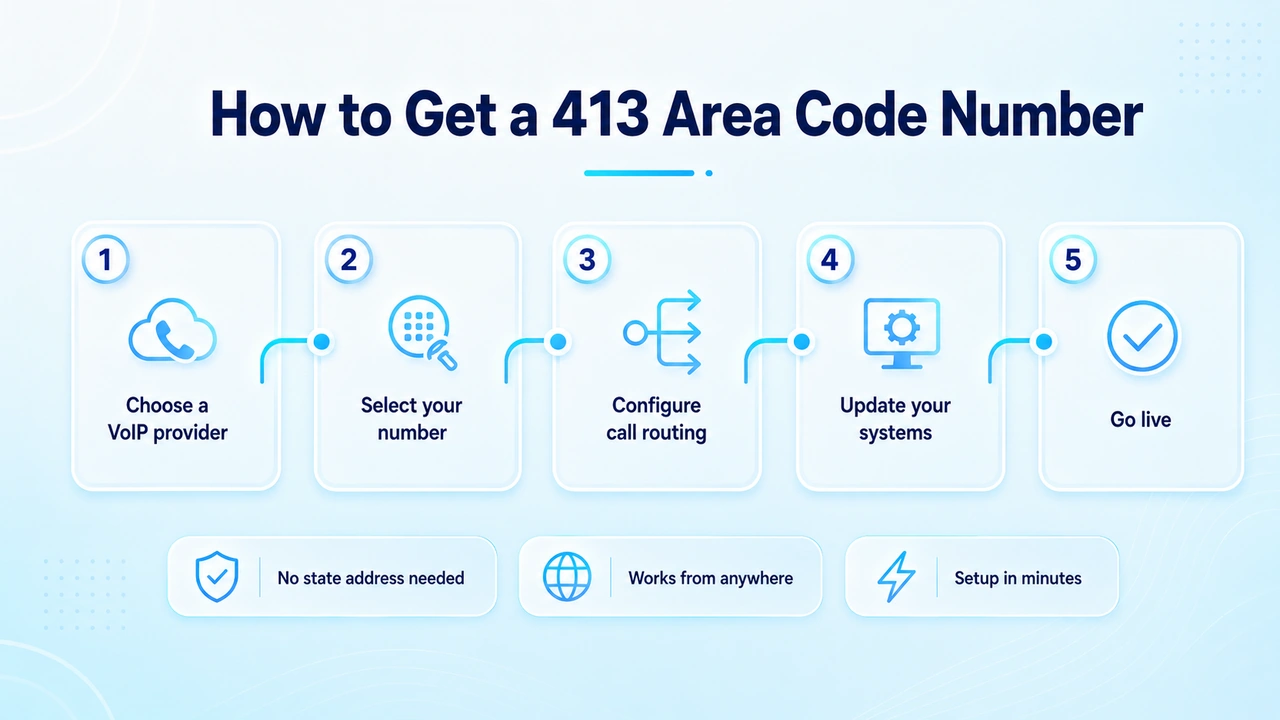 VoIP signup flow for activating a new western Massachusetts business number