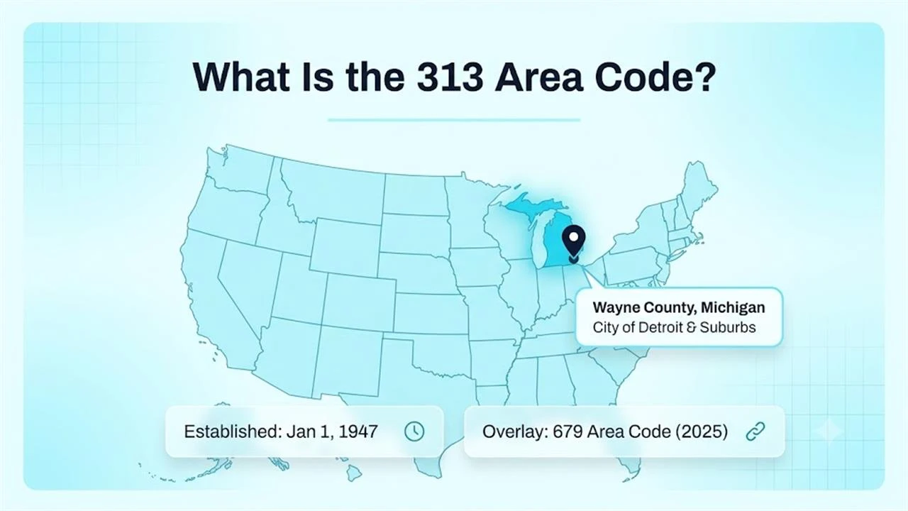 Wayne County Michigan phone prefix 313 serving Detroit and its surrounding communities since 1947