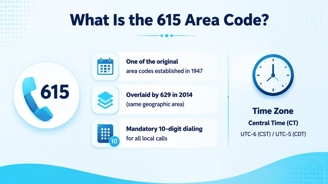 Map graphic explaining the origins of Nashville's telephone prefix