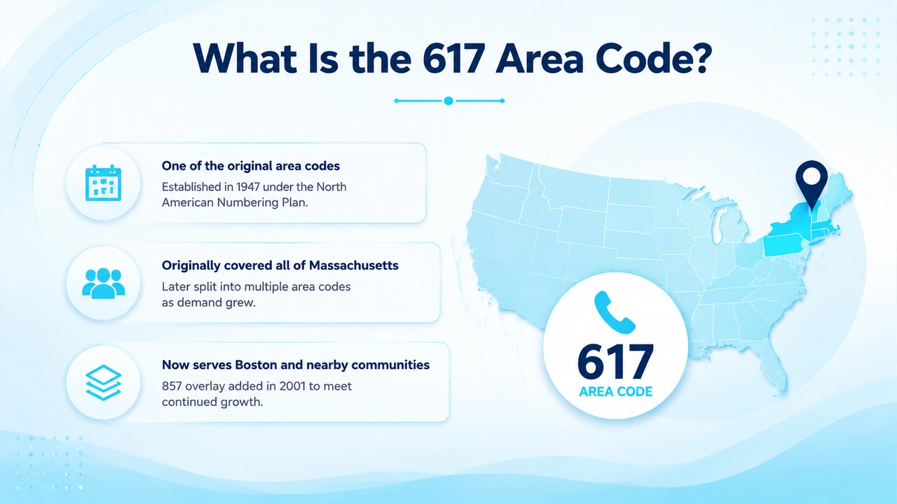Historical graphic on the origin of Boston's telephone prefix and the 857 overlay