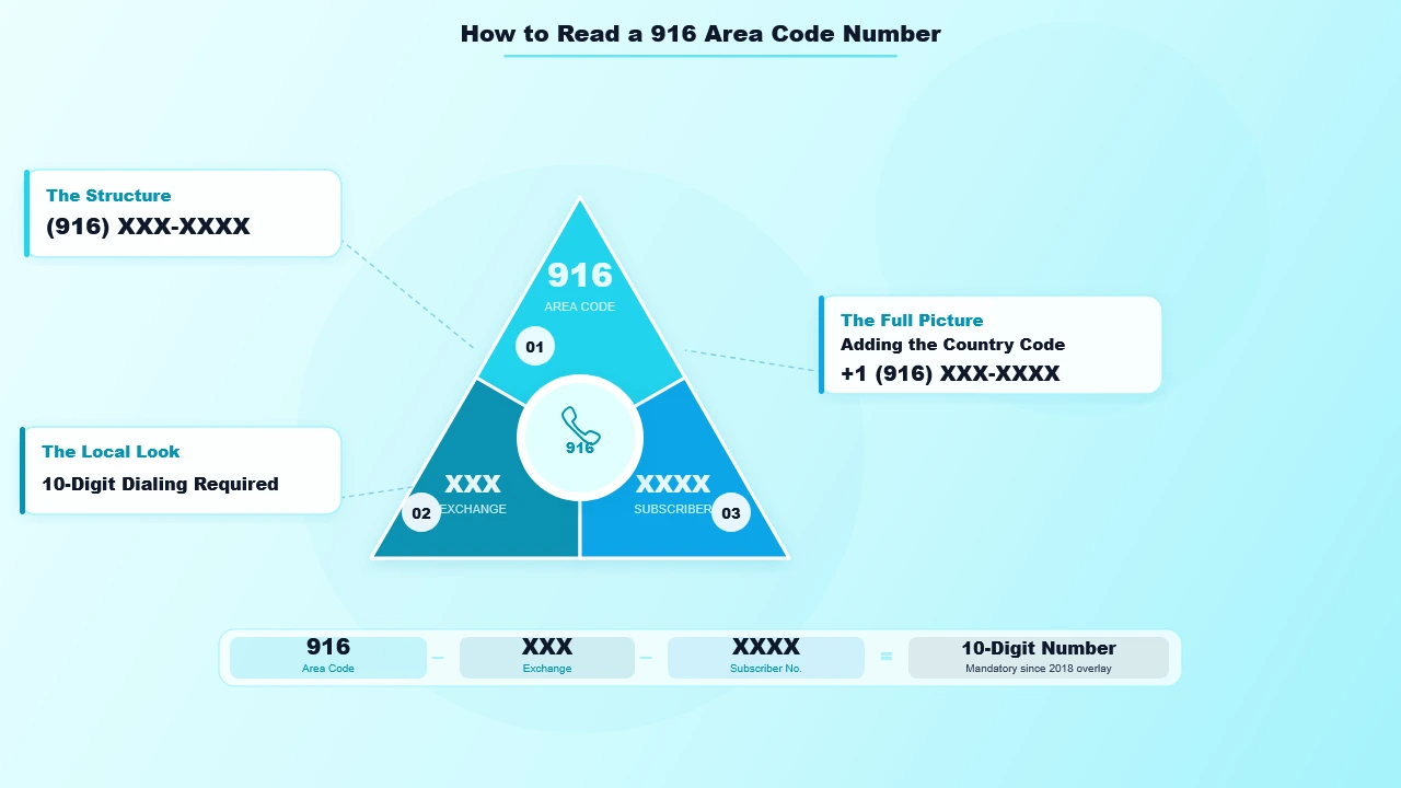 How to Read a 916 Area Code Number