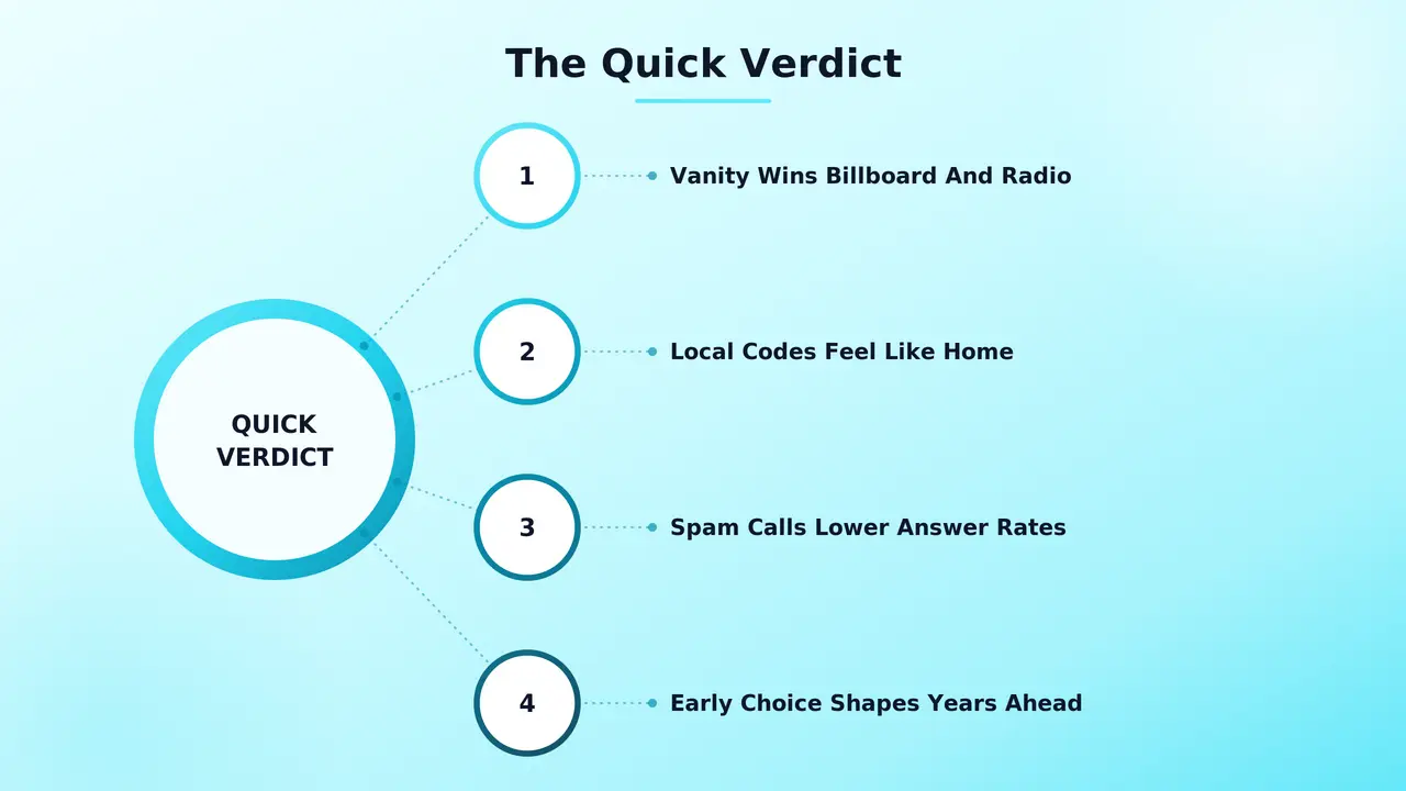 Scale icon weighing broadcast recall against local trust for a phone number choice