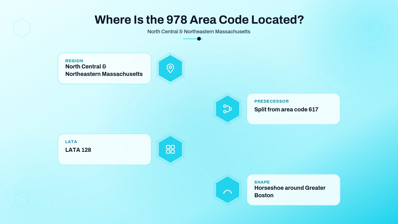 Map highlighting the Merrimack Valley and North Shore region served by the 978 prefix